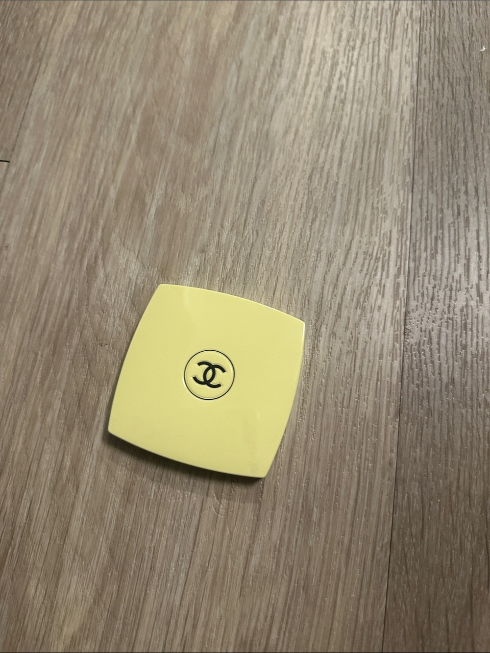Chanel yellow pocket mirror